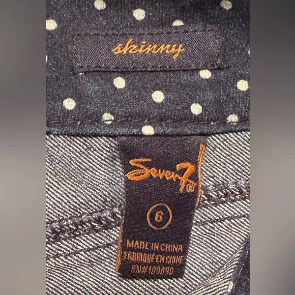 Seven7 Polka Dot Skinny Denim Size 6 Excellent‎ Unused Condition - Image 2