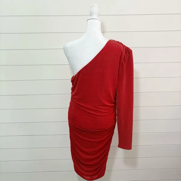 Gabrielle Union New York&Company x FASHION TO‎ FIGURE Red One Shoulder Dress L - Image 4