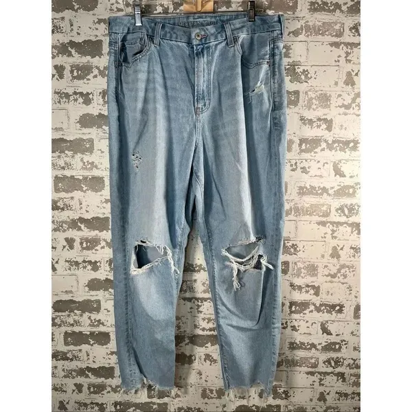 American Eagle | women curvy mom jeans distressed denim - Image 8