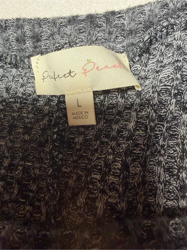 Relaxed Heather Charcoal Pullover Sweatshirt Gray Size L - Image 7