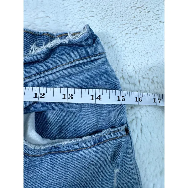 Abercrombie 90s Straight Jeans 28/6L Ultra High Rise Distressed Light Wash Y2K - Image 5
