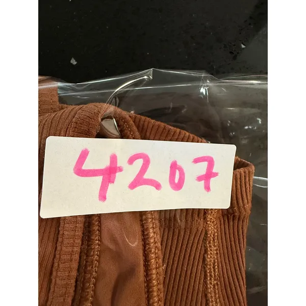 OFFLINE by Aerie Ribbed Square Neck Crop Tank Top Terracotta Medium Support M - Image 4