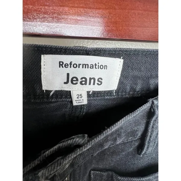 Reformation Peyton Zip Ultra High Rise Bootcut Jeans Sz. 25 - Image 4