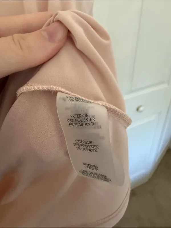Calvin Klein Square Neck Top Short Sleeve Peach Pink Nude Solid Large - Image 5