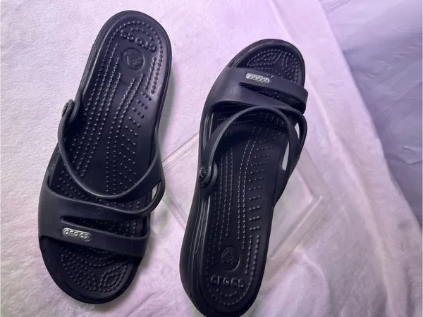 CROCS Black Dual-Strap Slide Sandals - Image 3