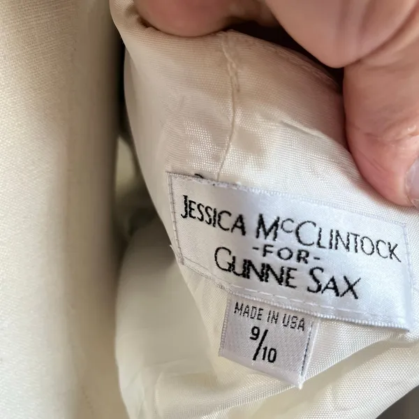 Vintage 80s Jessica Mcclintock For Gunne Sax Glam‎ Grunge Prom Dress Size 9/10 - Image 5