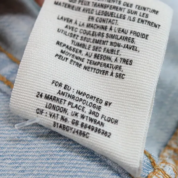 Pilcro and the Letterpress Denim Vest Women Medium Light Wash Blue Stretch Crop - Image 9