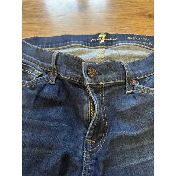 7 For All Mankind‎ Jeans Women’s 29 Blue The Skinny Crop Roll Stretch Preppy - Image 6
