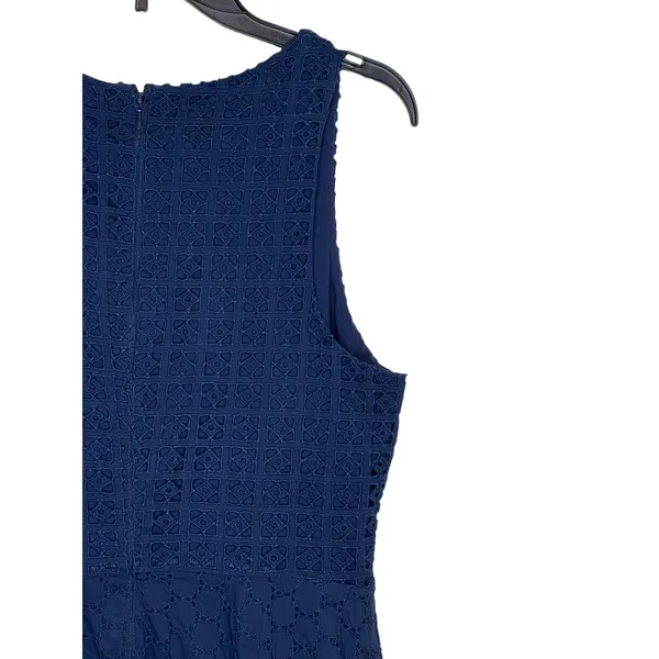Old Navy Women's‎ Dress Short Fully Lined Sleeveless Scoop Neck Cotton Blue 12 - Image 9