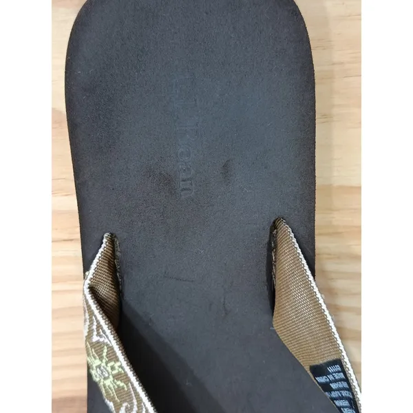 L.L. Bean Women's Maine Isle Flip Flops Brown Sun Motif Thong Sandals Size 7 M - Image 10