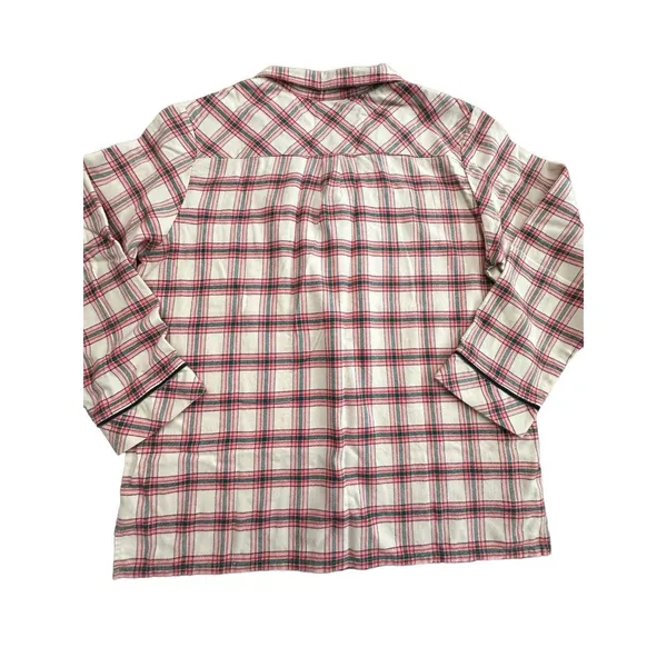 Marine Layer Pajama Size Medium Flannel Classic PJ Top in Red Cream Plaid #N4-5‎ - Image 3