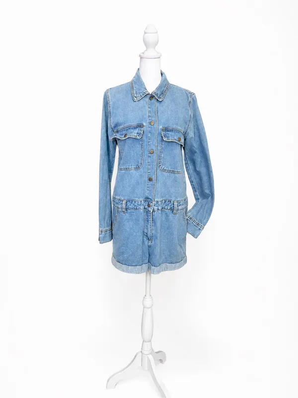 Forever 21 Light Blue Denim Romper Jacket - Image 3