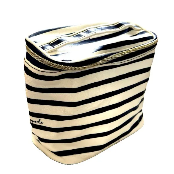 Kate Spade Womens Lunch Tote Bag Navy Cream Striped Insulated Zip Travel Cooler - Image 2