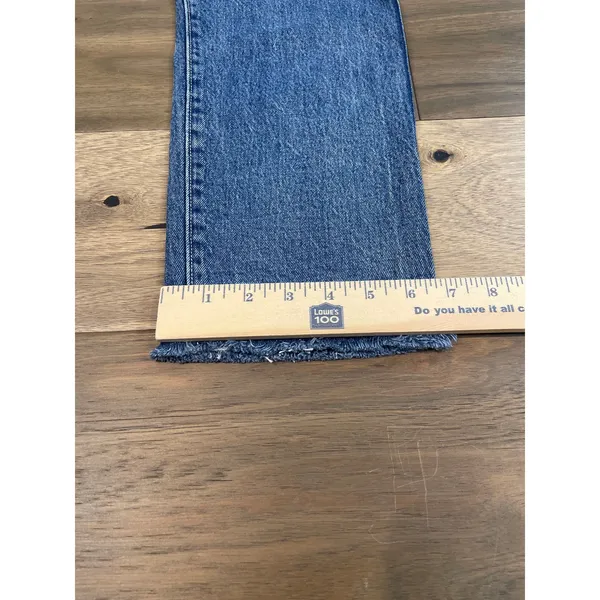 Levi’s Premium Wedgie Straight Cropped High Rise Button Fly Raw Hem Cotton Denim - Image 11