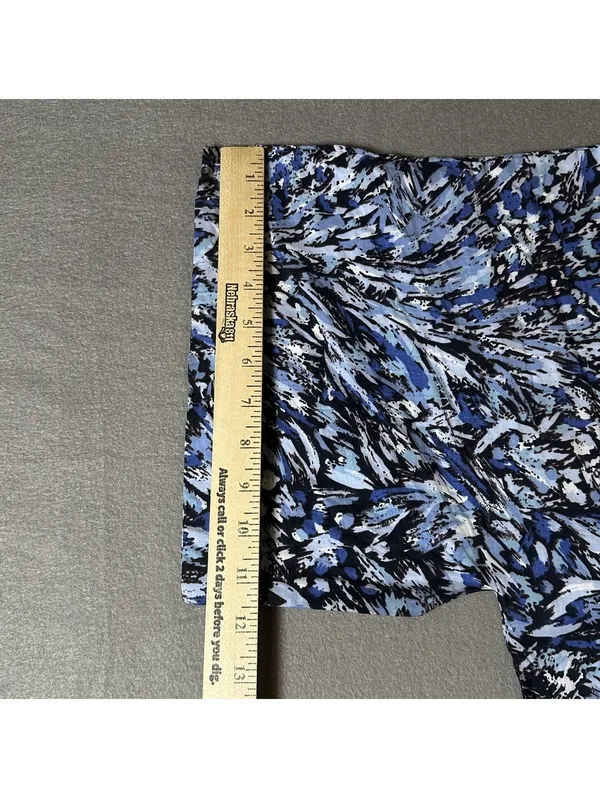 Blue, Black, & White Abstract Brushstroke Patterned Scarf Blue - Image 10