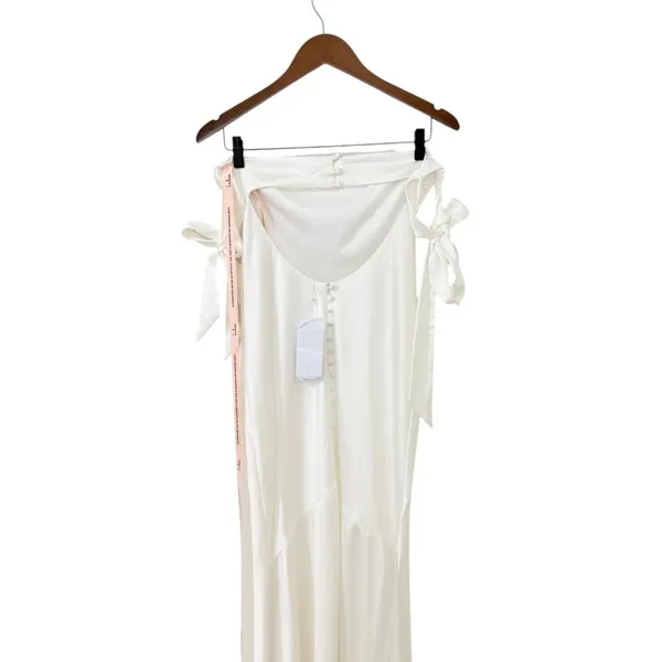 Lulus Eternally Loved White Cutout Satin Off-the-Shoulder Maxi Dress size S NWT - Image 7