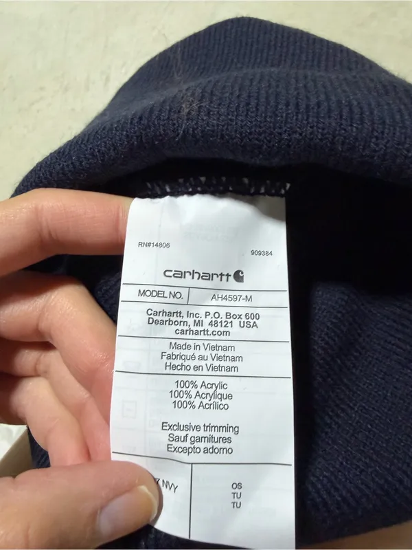 Carhartt NWT Navy Beanie with Bright Blue Polar Plunge Logo - Image 3