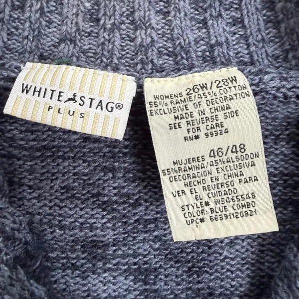 White stag women's‎ blue Santa embroidered Christmas ugly sweater vest size 26W - Image 6