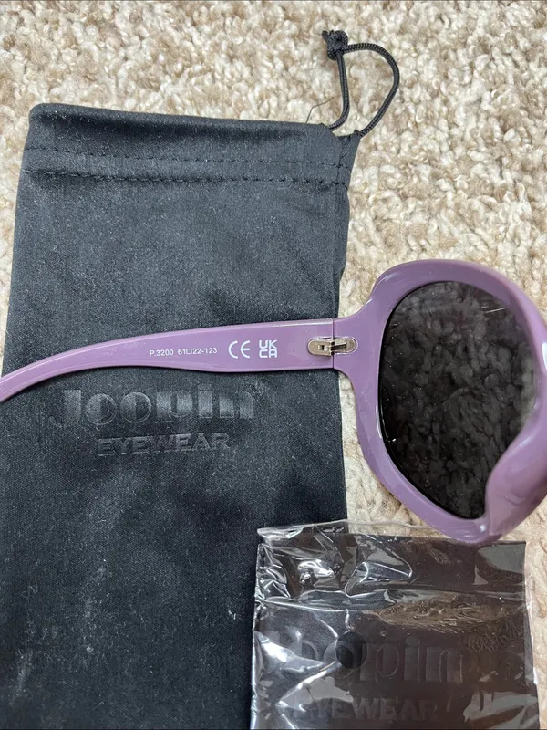 NIB Joopin Black Round Oversized Sunglasses - Image 5