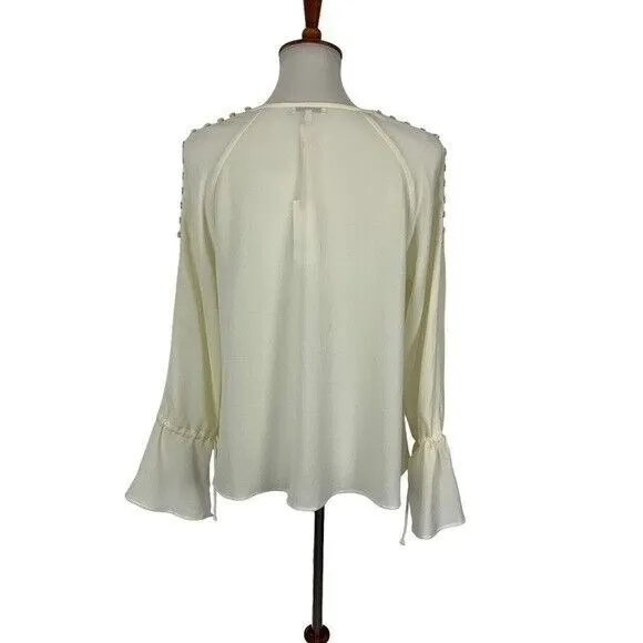 Black Swan Ivory Blouse Medium Long Sleeve NWT Romantic Cottagecore - Image 5