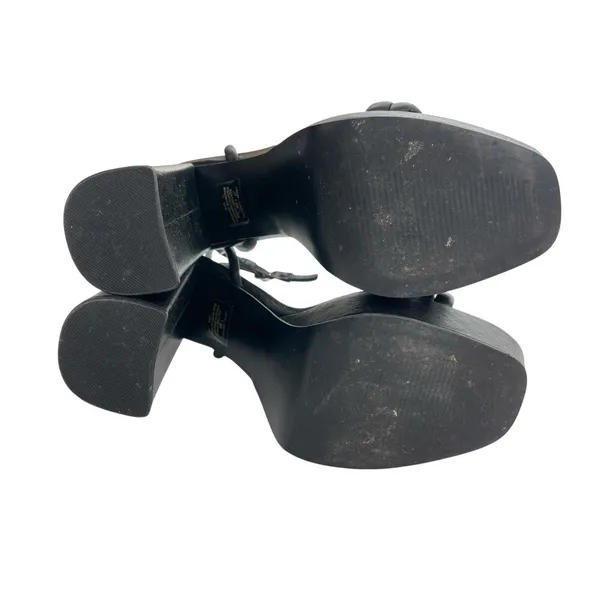 Steve Madden LOFTY Women's Black Block High Heels Slingback Platform Sandals 7.5 - Image 4