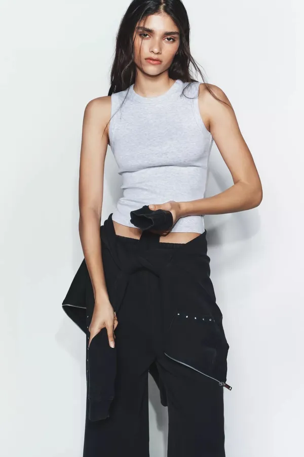 Zara Ribbed Sleeveless Tank Top - Image 2