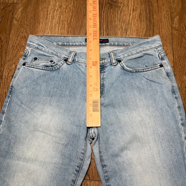 Y2K American Eagle Light Wash Bootcut Jeans Womens 4 Mid Rise Denim boho western - Image 8