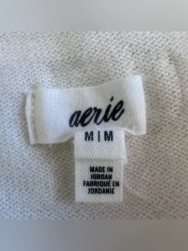 Aerie Bandeau Tube Top Sweater Knit Women’s Medium Offwhite Cream Summer - Image 6