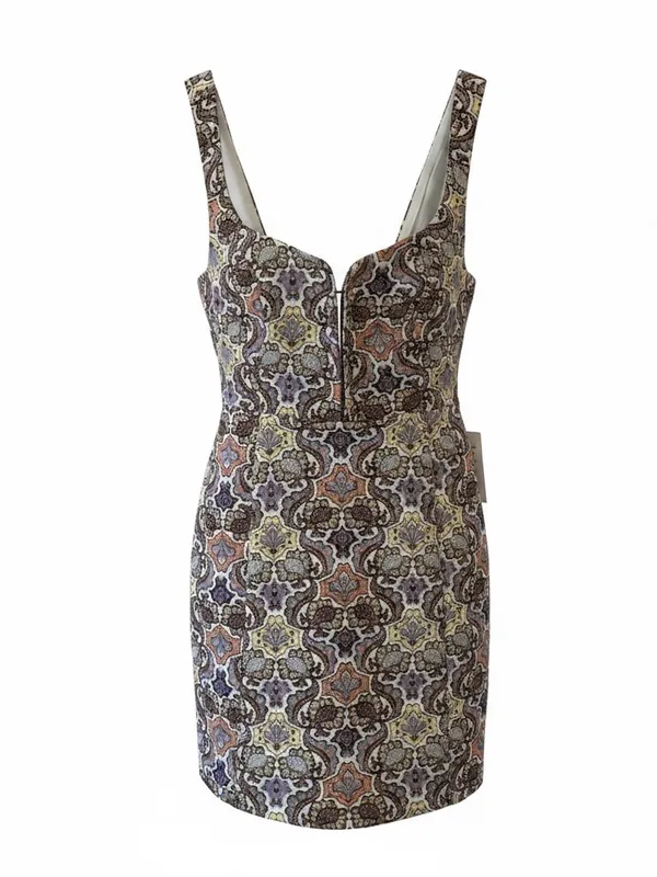 For Love & Lemons Brocade Mini Dress NWT Large Metallic Glam Formal - Image 8
