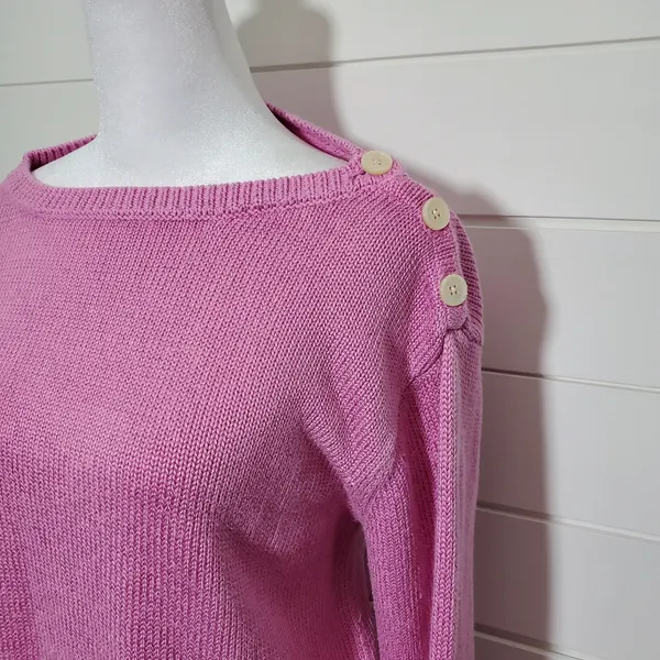 Lauren Ralph Lauren Light‎ Pink Cable Knit Pullover Sweater. Size: XL - Image 2