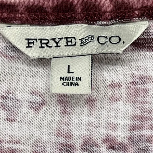 Frye and Co Womens Burgundy Tie‎ Dye Long Sleeve Thum Hole Scoop Neck Top Size L - Image 6