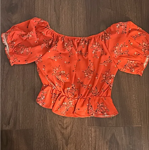 Princess Polly Wrap Over Cropped Blouse - Image 2