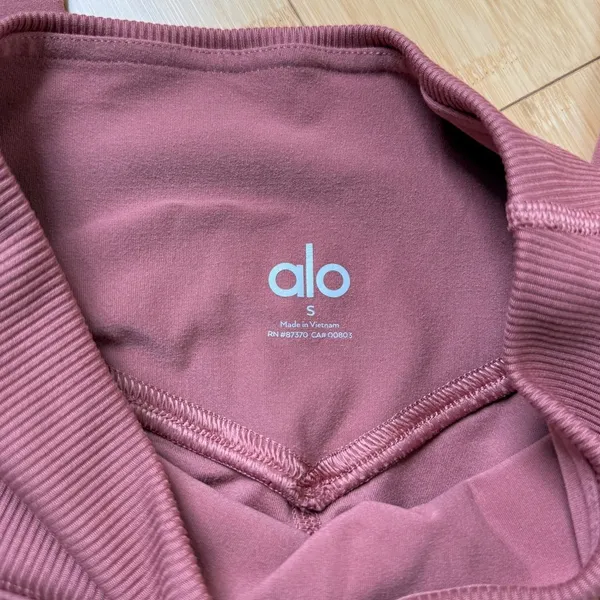 Alo Yoga Pink High-Waist Alosoft Lounge Legging Yoga Pants Workout Women's Small - Image 8