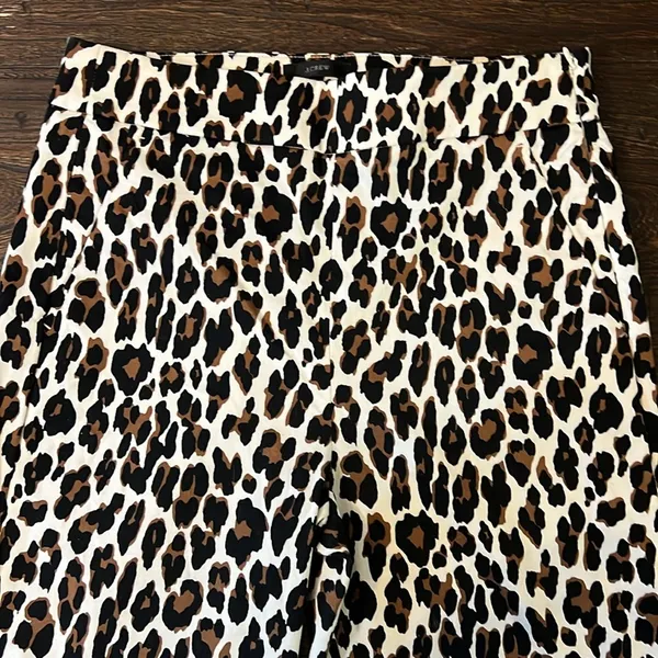 J Crew Remi Pant In Leopard Animal Print Size 6t Tall - Image 2