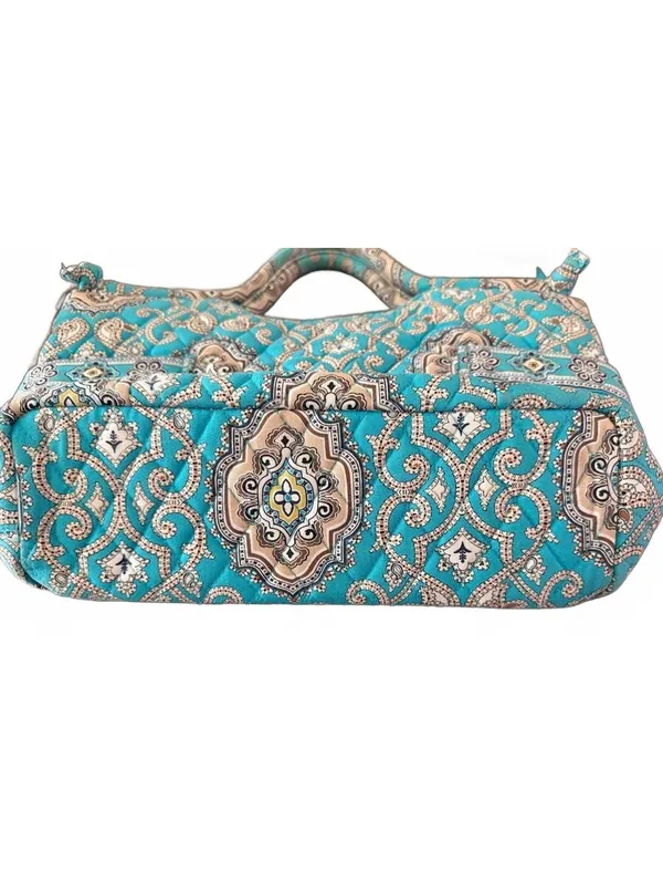 Vera Bradley Gabby Satchel Totally Turquoise Gracious Purse Cottage Coquette - Image 4
