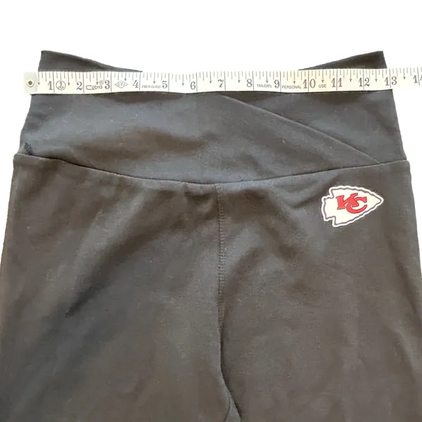 Forever 21 NFL collab Kansas City Chiefs black flare high rise yoga pants NWT LG - Image 9