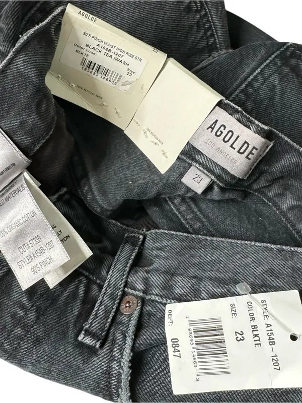 AGOLDE 90's Pinch Waist Jeans, Black Tea, 23” - Image 10