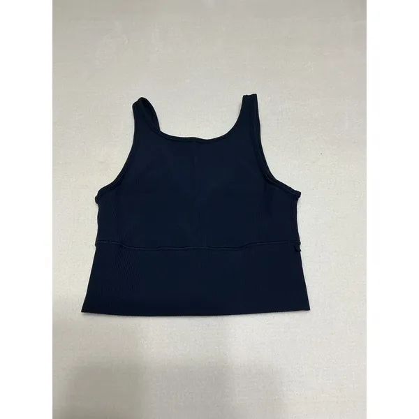 Lululemon Ribbed Power Pivot Tank Navy Blue Reversible V Neck Crop XS S - Image 2