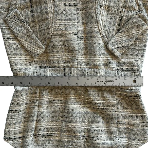 CeCe Cynthia Steffe Metallic Tweed Dress White Sz 2 - Image 12