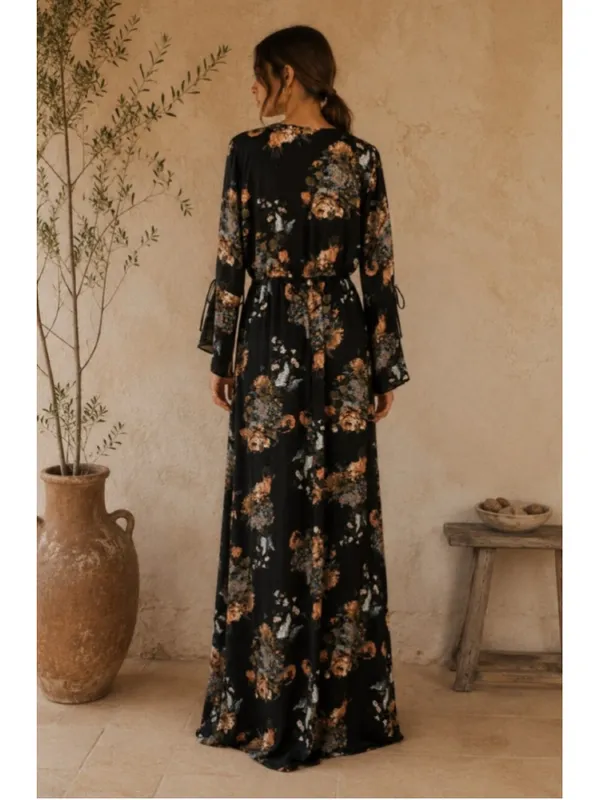 ROKOKO Black Floral Maxi Dress Size XL (22” PTP) NWT - Image 2