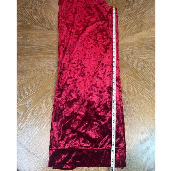 Halara NWT High Waisted Button Straight Leg Casual Pants Velvet Burgundy Size XL - Image 9