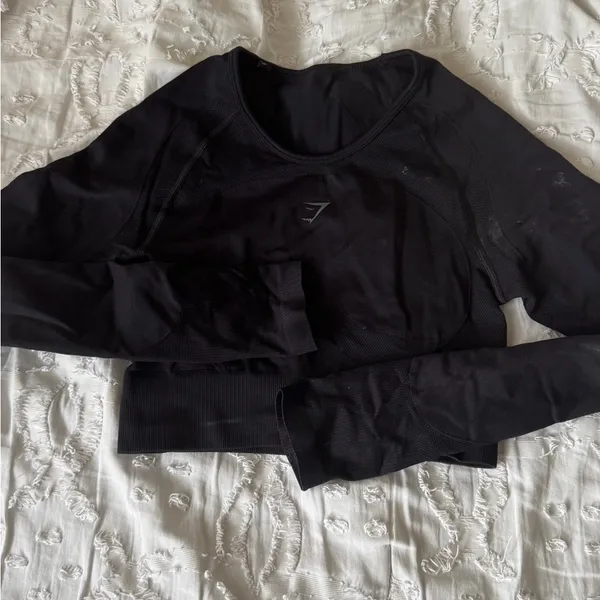Gymshark S Black Leggings and Black Long Sleeve Top - Image 3