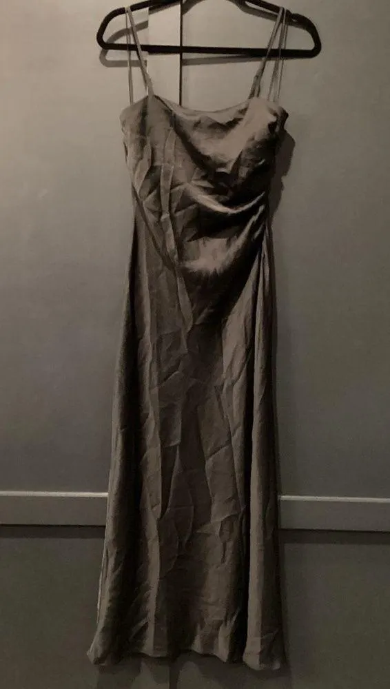 House of Harlow Revolve 1960 Satin style ruched Slip strappy sleeveless Dress S - Image 9