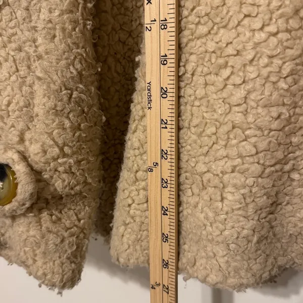 Free People Teddy Peacoat Size Medium Cream Jacket Sherpa So Soft - Image 10