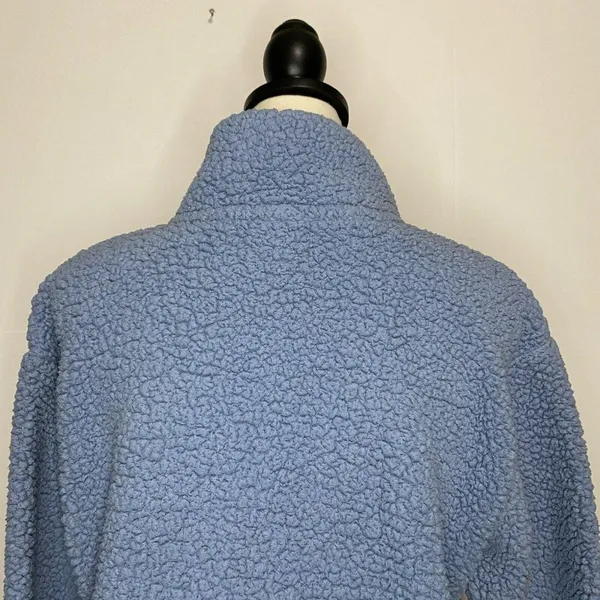 Victoria’s Secret PINK Womens Small Sherpa Blue 1/4 Zip Pullover Fuzzy - Image 5