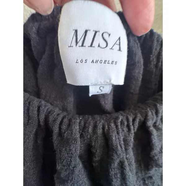 MISA Los Angeles Black Off Shoulder Tassel Mini Dress Boho Festival S - Image 4