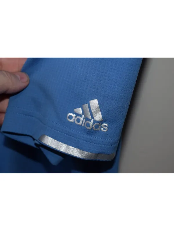 Adidas Climachill Golf Polo Mens Medium Blue Kansas Jayhawks Embroidered Logo - Image 6