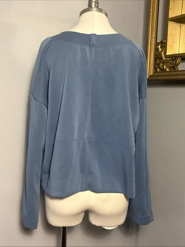 NEW FLX Small Solace Snap Front Cardigan V Neck Sweatshirt NWT - Image 3