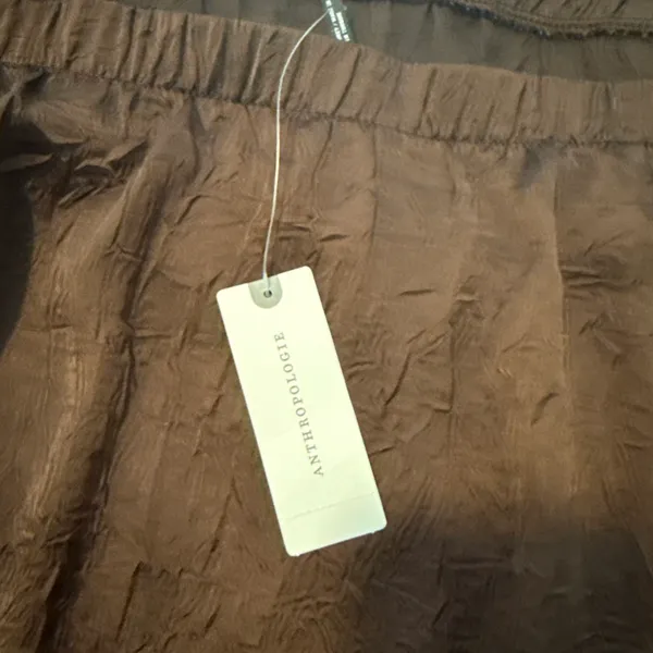 Anthropology Brown Poly Halter Top Size Large - Image 2