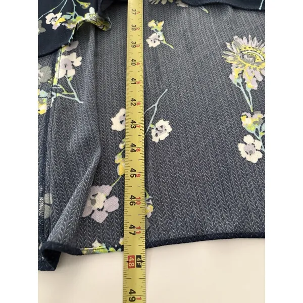 Free People Lost in You Navy Floral Midi Dress Hi Low Size M Western Romantic - Image 5